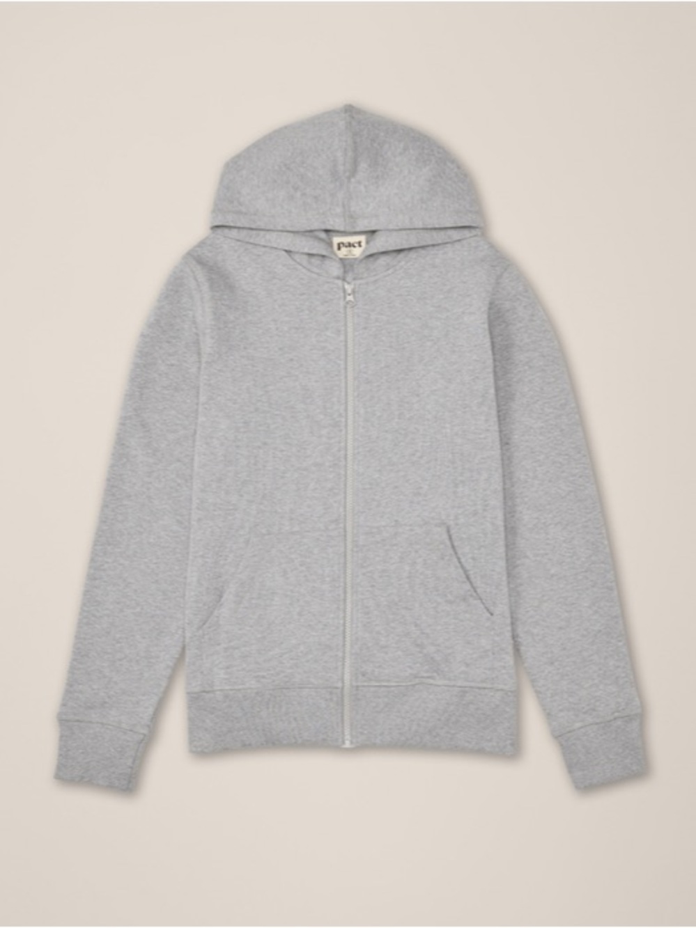 PACT ORGANIC BRUSHED FLEECE FULL ZIP FRONT HOODIE SIZE LARGE HEATHER GRAY - Picture 5 of 9